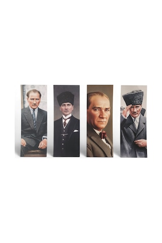 Atatürk 4'lü Kitap Ayracı Kalın Geniş Kesim 350 Gr Hediyelik No:2