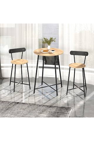 Mutfak Oval 2 Kişilik Bar Yemek Masası Çam 1515