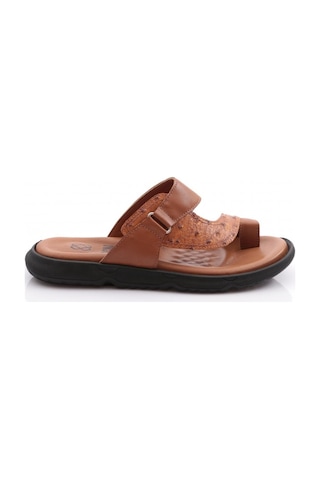 Dgn Hakiki Deri Comfort Rahat Taban Erkek Terlik 806 806-2690-R4341 Taba