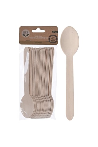 Tahta Kaşık 20 Adet 16cm Ahşap