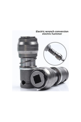 Hombey Elektrikli Anahtar'dan Çekiç Ve Matkap'a Dönüştürücü Aracı - 1/2 Kafa İle Kare/uçak Saplı Darbeli Matkap Uçları İçin Çevirme Kolu Kare Saplı 1 Adet