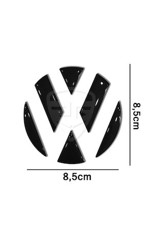Volkswagen Arka Bagaj Logo 3D Iç Sticker Siyah