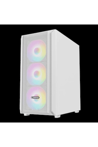 Rampage Beta Mesh 650w 80 Plus Standart 4 12cm Argb Fan Temperli Camlı Mid-t Beyaz Oyuncu Kasası