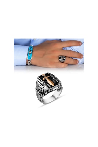 925 Ayar Gümüş Kılıç Tasarım Erkek Yüzük