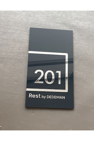 Parlak Antrasit Serisi Özelleştirilebilir Kapı Numarası