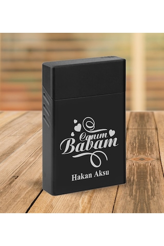 Bk Gift Kişiye Özel İsimli Baba Temalı Viski Kadehi&viski Taşı&çakmak&sigara Kutusu Hediye Seti-7, Babaya Hediye, Babalar Günü Hediyeleri Kobitmeyenco