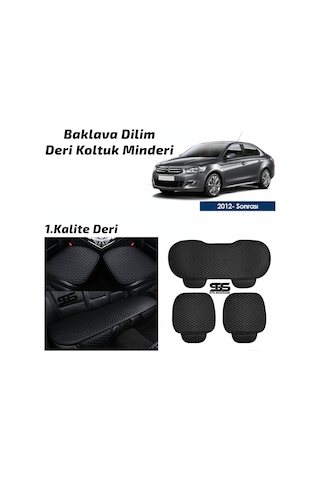 Citroen C Elysee 2012 Sonrası Siyah Deri Oto Koltuk Minderleri