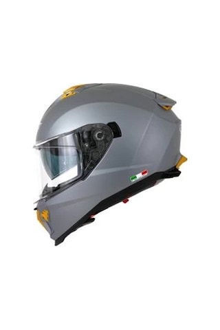Sway Sw 865 Solid Motosiklet Kaskı Gri - Sarı