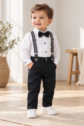 Nota Kids Erkek Çocuk Gömlek Ve Pantolon Takımı Siyah Nota Kids Erkek Çocuk Gömlek Ve Pantolon Takımı Siyah