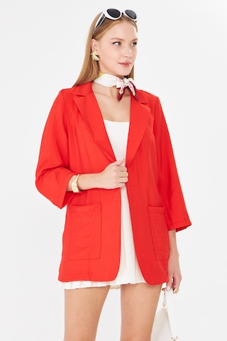 Armonika Kadın Kırmızı Cepli Oversize Ceket Arm-26k001005