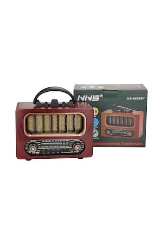 Durukar Orta Boy Retro Ahşap Tasarım Bluetooth Hoparlörlü Radyo Fm/am Destekli, Şarjlı Ve Taşınab