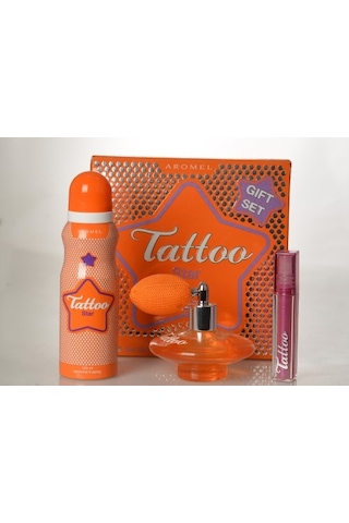 Aromel Tattoo Star Parfüm EDT 50 ML + Deodorant 125 ML + Lip Gloss