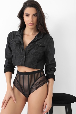 Siyah Kadın Çizgili Külot -k1008 Model 679564 Çok Renkli