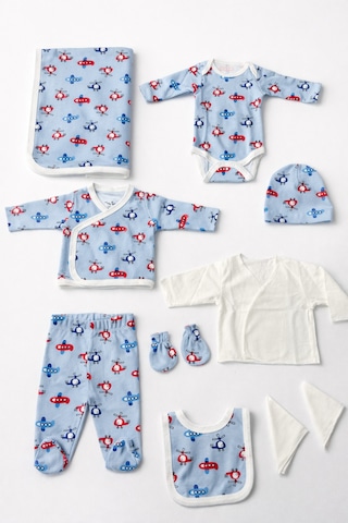 For My Baby 10'lu Bebek Hastane Çıkışı Zıbın Seti Mavi