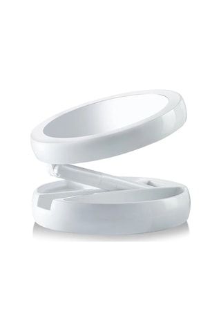 Techtic Katlanabilir Yuvarlak Mike Up Mirror Led Işıklı 10x Makyaj Aynası