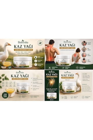 Biofresha Kaz Yağı Masaj Teskin Eklem Boyun Bel Kas Rahatlatıcı Jel 100 Ml
