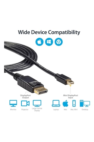 Alfatec Mini Displayport To Hdmı Çevirici Kablo 4k 2k Md-hdmı Adaptör 1.8 Metre