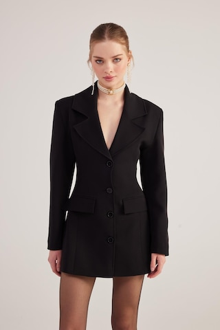 Holly Lolly Belden Oturmalı Fit Kesim Deja Blazer Ceket Siyah