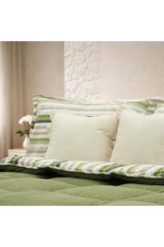 Sherpa Comforter Çift Kişilik Uyku Seti - Yeşil