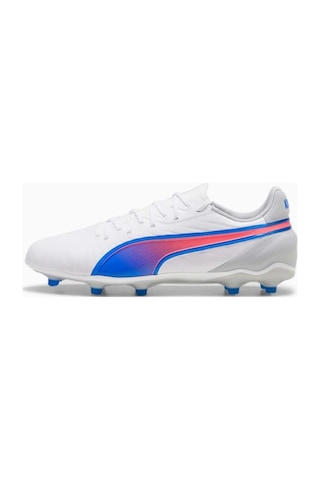 Puma King Match Fg/ag 107863 02 Beyaz & Mavi & Kırmızı Futbol Kramponu 001
