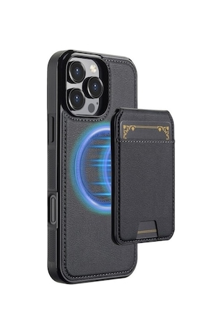 Teleplus Apple Uyumlu iPhone 13 Pro Kılıf Capella L3 Serisi Mıknatıslı Kartlıklı 2-1 Kapak
