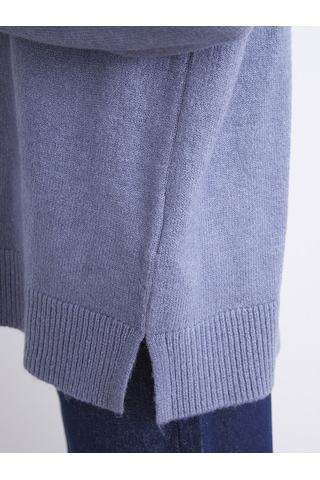 Lcw Modest Mavi Dik Yaka Oversize Kadın Triko Tunik Xl-2xl