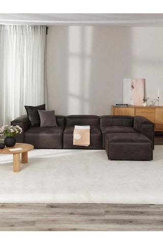 Nex 4 Modül Modüler L Köşe Koltuk Takımı Acı Kahve