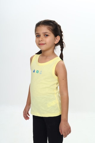 Toontoy Unisex Çocuk Baskılı Bisiklet Yaka Basic Atlet Açık Sarı