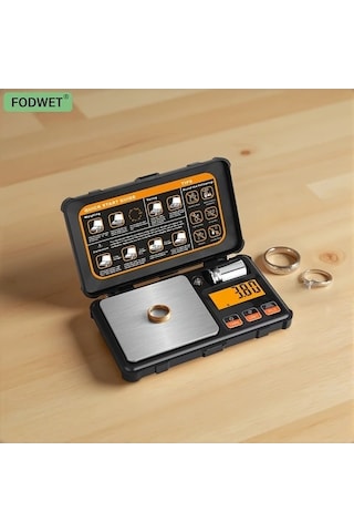 Fastbuy Wangxi Turuncu Elektronik Tartı 200g/0.01g Paslanmaz Çelik Lcd Cep Tartısı 6 Birim Dönüşümü Turuncu