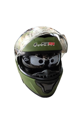 Ls5 Helmets Çeneden Açılır Kask Vizörlü Yeşil Gri