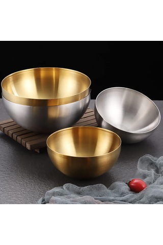 Tenfowee 304 Paslanmaz Çelik 2'li Kase Seti: 15cm Ve 20cm, Salata, Karıştırma, Servis İçin, Lavabo Güvenli