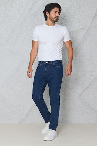 Blayn Jeans Erkek Lacivert Kot Pantolon Urban Fit Denim Esnek Rahat Kalıp Günlük Jean Pantolon