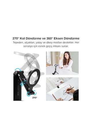 K&f Concept Magsafe Alüminyum Telefon Standı, Tripod Ve Selfie Stick Çok Fonksiyonlu 4'ü 1 Arada