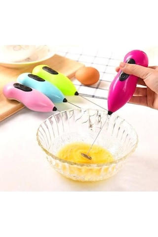 Baysa Pratik Pilli Mini Mikser Kahve Ve Süt Köpürtücüsü Yumurta Çırpıcısı Beyaz