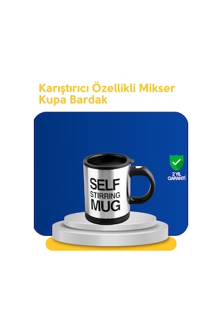 Pratik Ve Dayanıklı Termos Kupa Tek Tuşla Otomatik Karıştırma