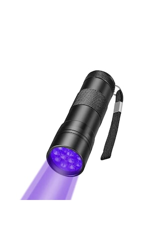 Ultraviyole Fener, Mor Işık Fener 12 Led , 395 Nm Uv Fener Siyah
