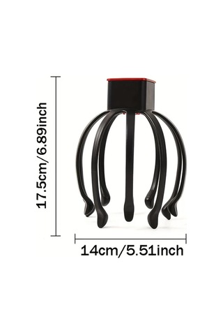 Elmpaly Siyah Elektrikli Ahtapot Pençe Kafa Masajı Usb Şarj 3 Hız Taşınabilir Titreşim Masaj Aleti siyah