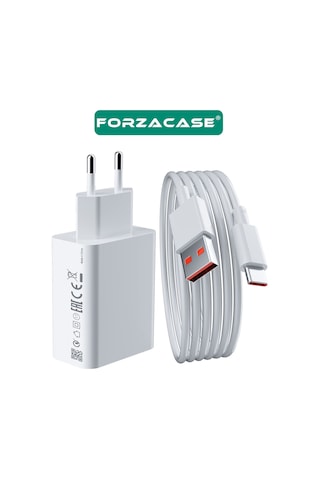 Forzacase Galaxy Tab S9 Serisi İle Uyumlu Hızlı Şarj Destekli 120w Type-c Usb Şarj Cihazı Set Fc1025 Beyaz