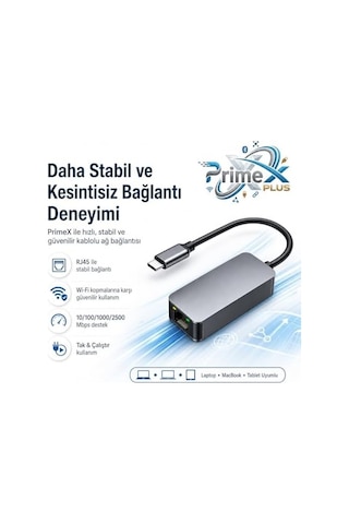 Px-4752 Type C To Gigabit Ethernet, Type C To Rj45 10/100/1000/2500mbps Gigabit İnternet Çevirici, Typec To Ethernet Dönüştürücü Adaptör