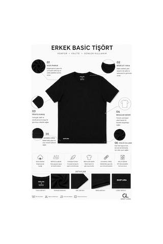 Gost Liria Erkek Basic Siyah Tişört - %100 Pamuk