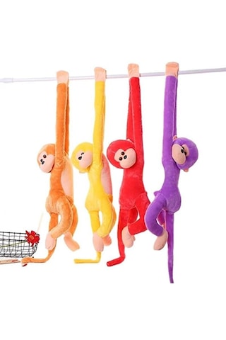 Elleri Yapışan Oyun Ve Uyku Arkadaşı Peluş Maymun Oyuncak Sarılan Maymun Karışık