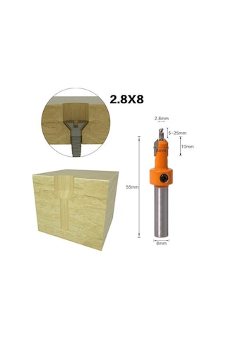 Moveevo Ahşap İşleri İçin 5 Adet 8mm Uç Çaplı Çelik Uçlu Konik Delik Matkap Seti - Otomatik Vidalama Delme Ve Vidalama Kurulumu İçin