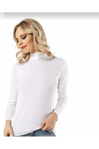 Kota 6226 Kadın Uzun Kollu Boğazlı Body Atlet 12 Adet beyaz