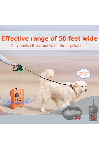 Geeroyoo 50 Fit Mesafe, 3 Ayarlı, Şarj Edilebilir Ultrasonik Köpek Eğitim Cihazı - İç/dış Kullanım İçin Portatif Ve Su Geçirmez