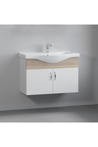 Denko Akyazı 80 Cm Mdf Alize Banyo Dolabı,Alt Modül Ve Lavabo Çok Renkli