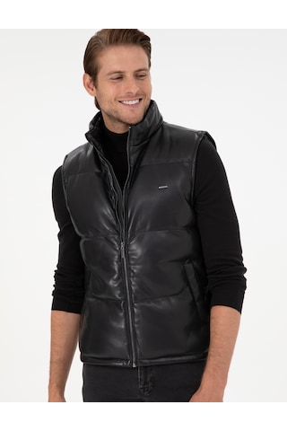 Pierre Cardin Siyah Suni Deri Yelek 50300553-001