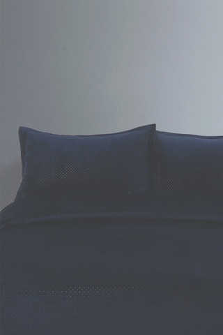 Zebra Casa Scala Lacivert Çift Kişilik Yatak Örtüsü Seti Lacivert