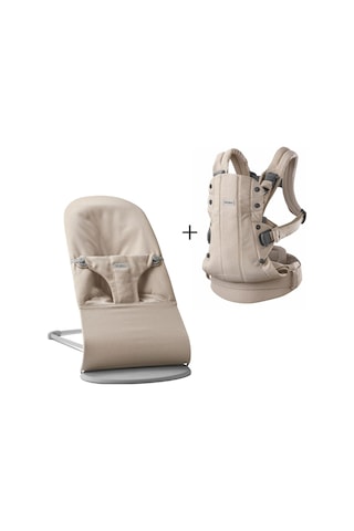 BabyBjörn 2’li Set Bliss Ana Kucağı & Kanguru Harmony Woven Melange Light Beige