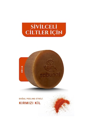 Sabunal Kırmızı Kil Sabunu 2 Adet - Geleneksel Doğal Cilt Bakım Sabunu