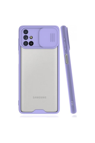 Nettech Samsung Galaxy M51 Uyumlu Platin Kamera Kızaklı Arka Koruma Kılıf - Siyah Siyah
